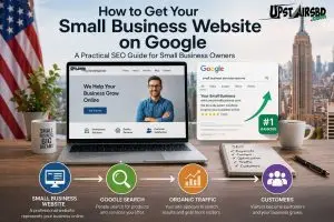 Small business SEO strategy showing Google search visibility, website traffic, and online customer growth